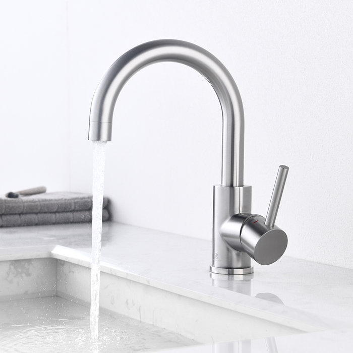 Homelody Stainless Steel Bar Sink Faucet, 360° Swivel Brushed Nickel